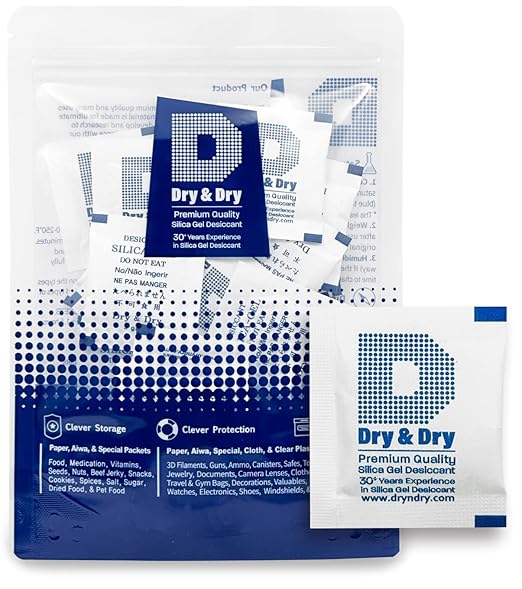 3 Gram "Dry & Dry" Premium Pure & Safe Silica Gel Packets Desiccant by DryDry