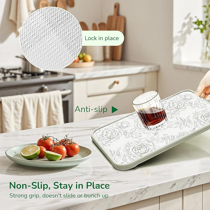 Floral Drawer and Shelf Liner for Kitchen, Non-Slip Non-Adhesive Cabinet Liners - Image 2