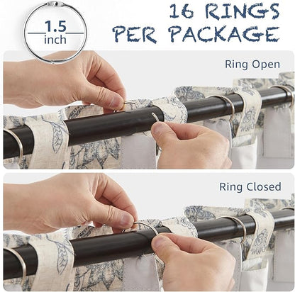 Vangao Linen Curtains with Detachable Blackout Liners Floral Curtains - Image 6