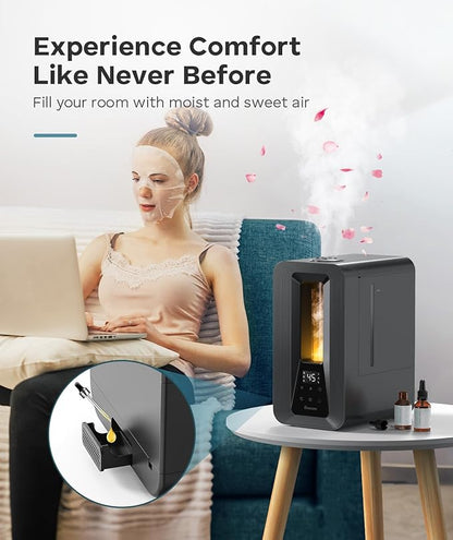 BREEZOME 6L Humidifiers for Bedroom, Cool Mist Top Fill Humidifier - Image 4