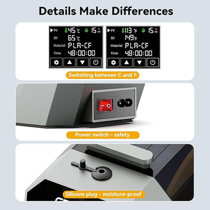 Creality Official Space PI Filament Dryer, Upgraded 3D Printer Filament Dryer - Image 7
