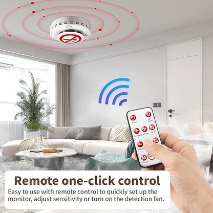 2in1 Cigarette Detector with Remote Control, No-Smoking and PM2.5 Alarm with - Image 3