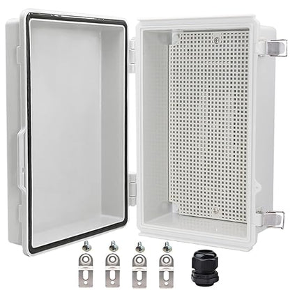 Waterproof Electrical Box, IP67 Junction Box Stainless Steel Latch Hinged Grey by YETLEBOX