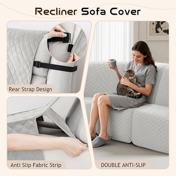 Arfntevss Waterproof Recliner Sectional Couch Covers - Image 4