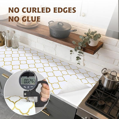 Shelf Liners for Kitchen Cabinets 17in x 20FT Non Adhesive Drawer Liner Gold - Image 8