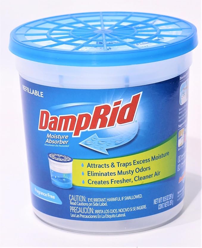 DampRid Refillable Moisture Absorber, 10.5 oz. Cups, 4 Pack, Fragrance Free by DampRid