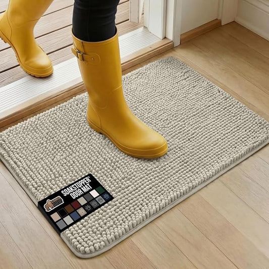 GORILLA GRIP SOAKSTOPPER Dog Door Mat, Machine Washable Rug Absorbent Doormat by GorillaGrip