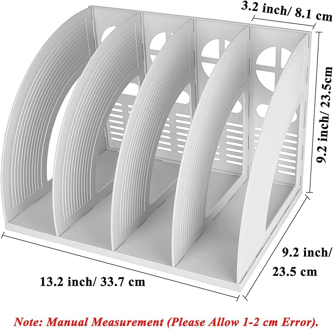 SAYEEC Sturdy Maganize Holder Desktop File Holder Organizer Plastic 4 Section - Image 2