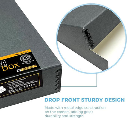 Lineco Museum Archival Storage Box, 9.75x12.75x3 in. Drop Front Design. - Image 4