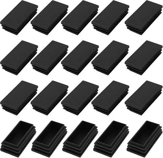METALLIXITY Rectangle End Caps 24Pcs, Plastic Rectangle Tube Inserts Threaded by METALLIXITY