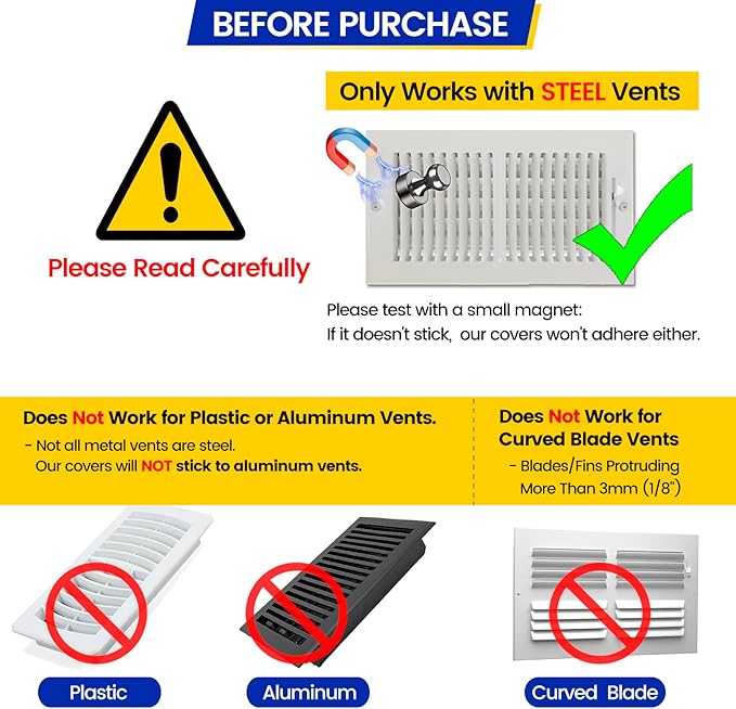 Magnetic Vent Covers, Extra Strong Magnets, Complete Seal, Air Vent Covers - Image 3