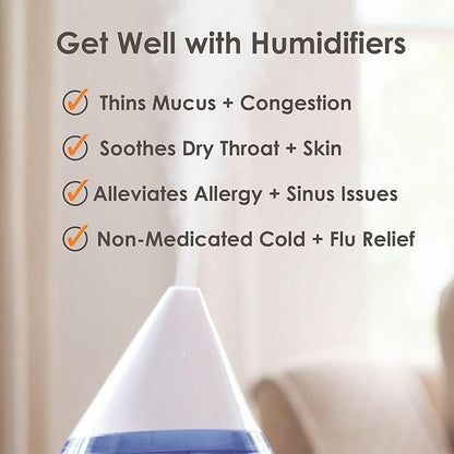 Crane Top Fill Mini Humidifier for Bedroom and Nursery 3-In-1 Essential Oil - Image 6