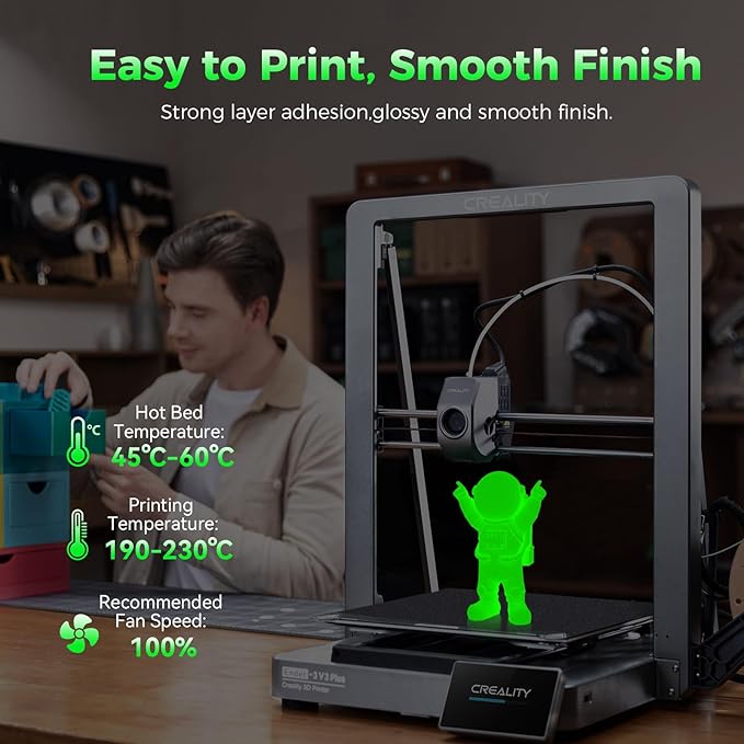 Creality 3D Luminous PLA Printer Filament, 1.75mm Glow in The Dark Shiny - Image 4