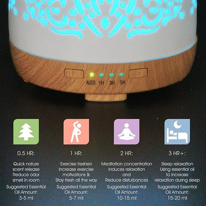 Earnest Living Essential Oil Diffuser White Ceramic Diffuser 250 ml Timers - Image 5