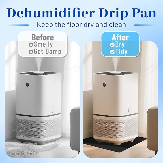 Dehumidifier Drip Mat, 23.6'' x 19.7'' x 0.78'' Humidifier Silicone Drip Mat - Image 4