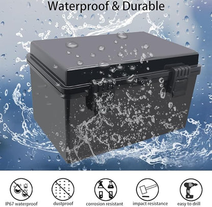 Junction Box, Hinged Black Cover IP67 Waterproof ABS Project Box - Image 2