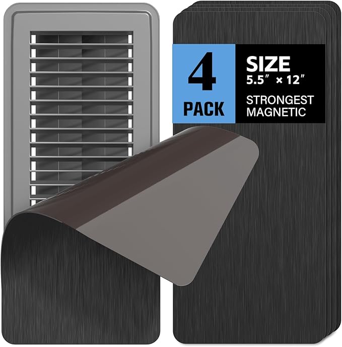 4 Pack High Strength Magnetic Vent Covers 5.5" x 12" Metallic Stronger Magnet by GUEQUITLEX