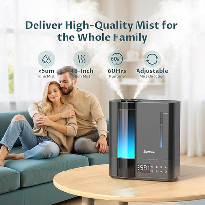 BREEZOME 8L Humidifiers for Bedroom, Warm & Cool Mist for Large Room Home - Image 9
