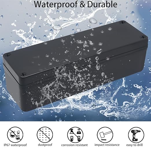 Junction Box, IP67 Waterproof ABS Black Project Box - Image 2