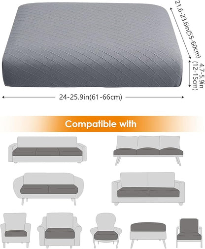 Fuloon Waterproof Seat Cushion Covers 3 PCS, Stretch Sofa Cushion Slipcovers - Image 3