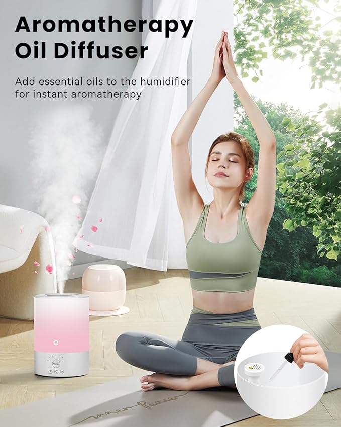 Esemoil Smart Humidifiers for Bedroom, 2.5L Top Fill Cool Mist Humidifiers - Image 7