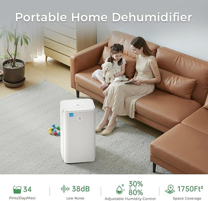 Ukoke 32 Pint Dehumidifier for 1750 Sq. Ft – Energy Star Most Efficient - Image 3