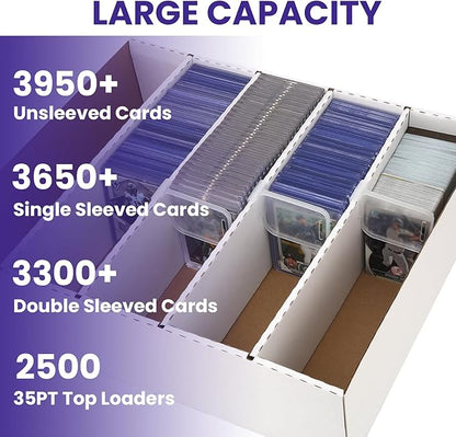 4 PACK Sports Card Box 3940 Count Cardboard Trading Card Storage Box, Bulk Card - Image 5