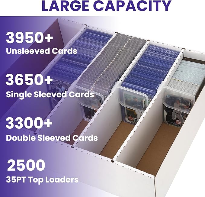 Trading Card Storage Box Large-Capacity, Card Case–Holds 3940 Cards, Includes - Image 7