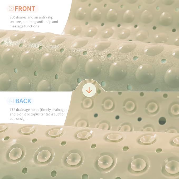 Anti-Slip Bathtub Shower mat, 39.3×15.7 inch（Approximately 100 × 40cm） Soft - Image 2