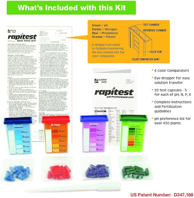 Rapitest Soil Test Kit for Gardens, Vegetables, Flowers and Lawns. USA designed - Image 2