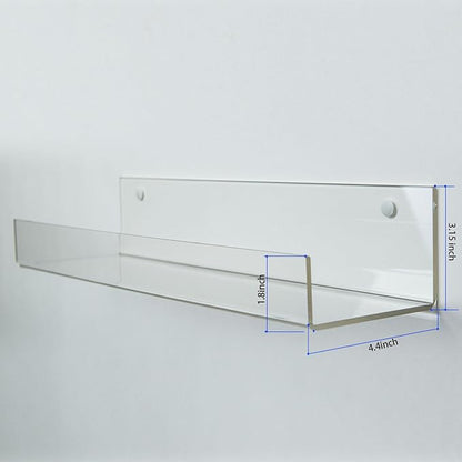 HUJI Clear Invisible Contemporary Floating Acrylic Shelf Display Bookshelf - Image 2