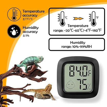 2 PCS Reptile Thermometer and Humidity Gauge - Image 4