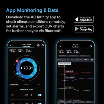 AC Infinity Mini Temperature Humidity Smart Hygrometer A2 Bluetooth App Monitor - Image 4