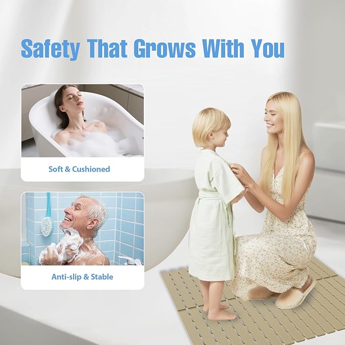 ​Shower Mat Non-Slip Bath Mat for Tub and Shower Stall, 200+ Suction Cups - Image 8