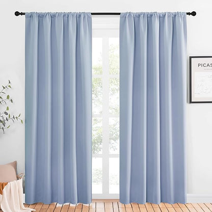 NICETOWN Window Curtains Blackout Drapes, Vintage Blue, 1 Pair, 52 by 84-Inch by NICETOWN