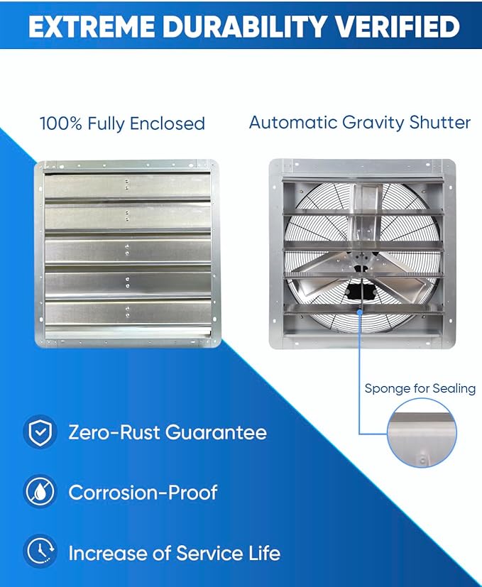 KEN BROWN 24 Inch Shutter Exhaust Fan - Image 7