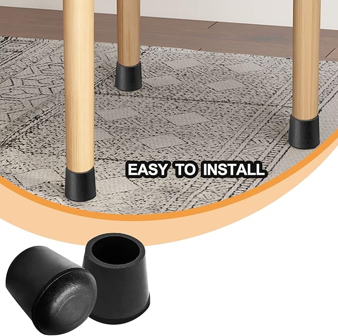 Piutouyar Round PVC Rubber Furniture Covers, 25mm / 1 Inches Table Chair Leg - Image 4