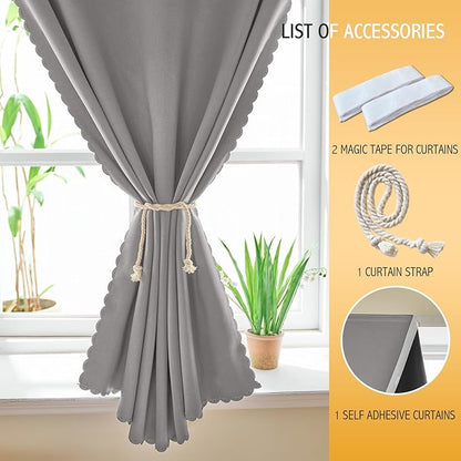 Adhesive Curtain 100% Blackout No-Drill Easy Install - Image 4