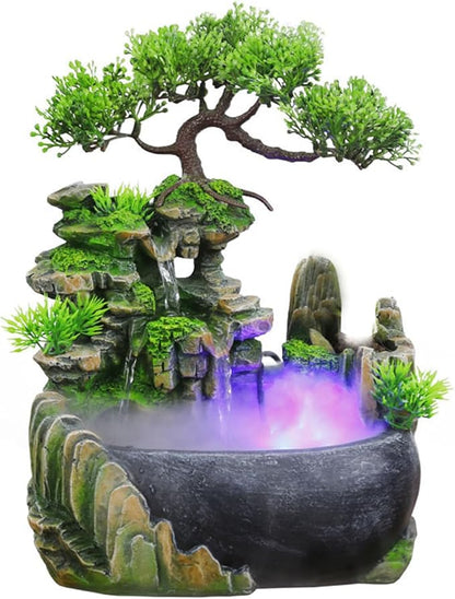 11-Inch Tabletop LED Waterfall Fountain by WEMAKMAK