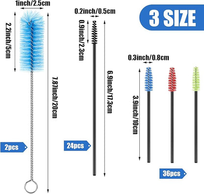 62 Pieces 3 Size Hummingbird Feeder Cleaning Brush Mini Nylon Tube Brush Set - Image 2