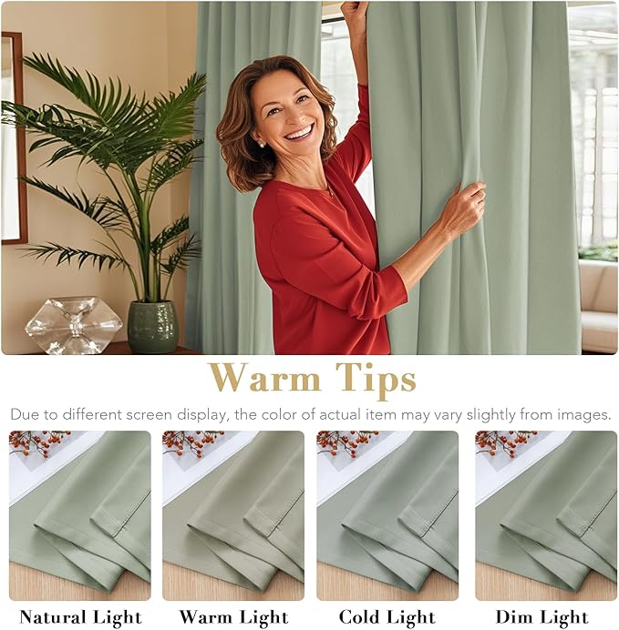 H.VERSAILTEX Blackout Curtains Thermal Insulated Window Treatment Panels Room - Image 6
