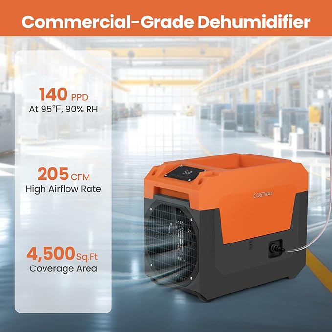 COSTWAY 140 Pints Commercial Dehumidifier - Image 2