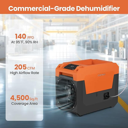 COSTWAY 140 Pints Commercial Dehumidifier - Image 2