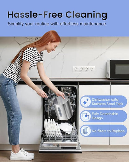 Feekaa Stainless Steel Humidifier, 3.8L/1Gal Cool Mist Humidifiers - Image 3