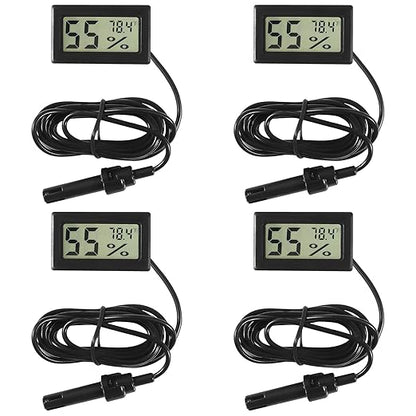4 Pcs Mini Digital Hygrometer Thermometer Gauge by AITIAO