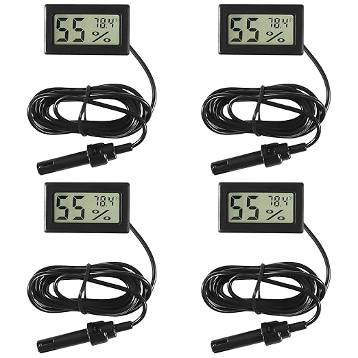 4 Pcs Mini Digital Hygrometer Thermometer Gauge by AITIAO