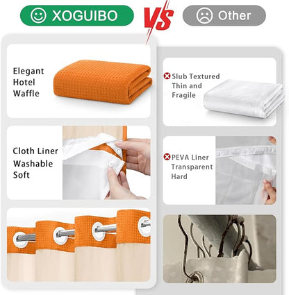 No Hook Shower Curtain and Liner Set - Image 5