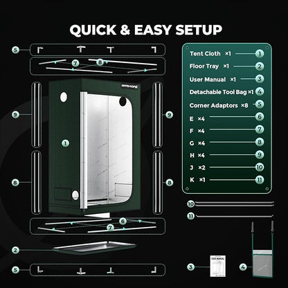 MARS HYDRO 4x2x6 Grow Tent Pro, Larger Observation Window, Controller & Socket - Image 9