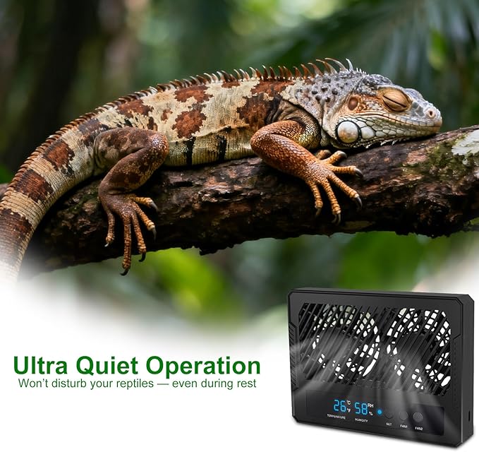 Reptile Dual-Head Temperature & Humidity Fan – Quiet Automatic Climate Control - Image 7