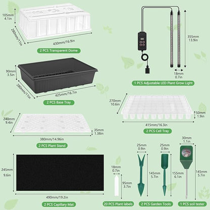 Indoor Seed Starting Kit with 60-Cell Self-Watering Tray, LED Grow Light - Image 6